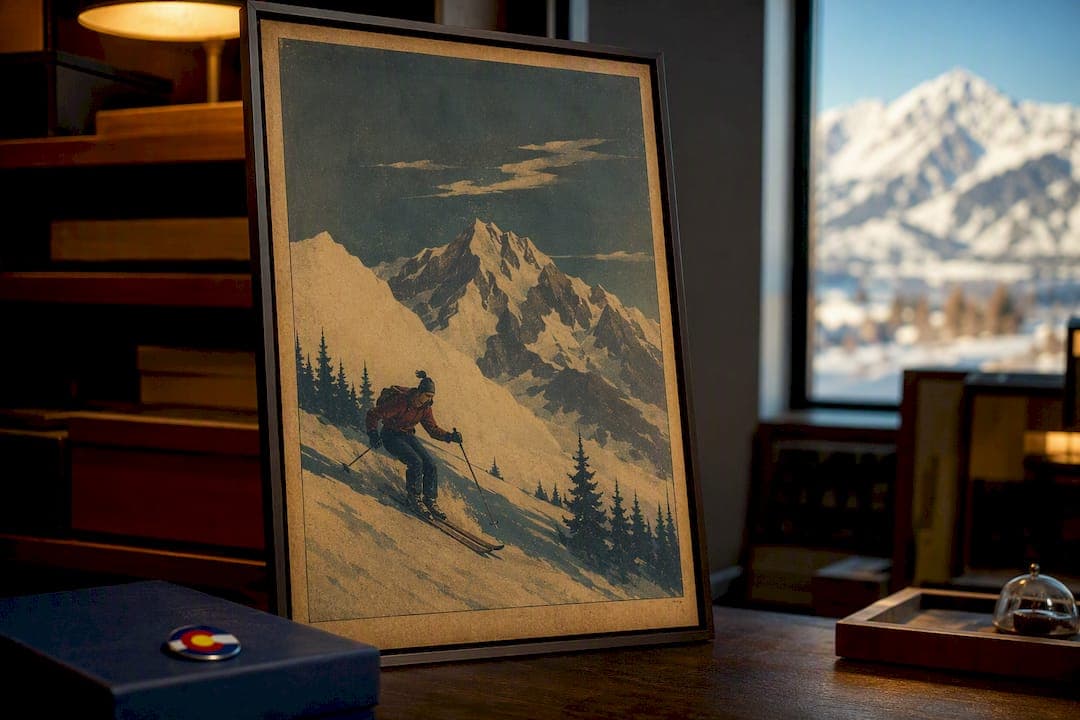 Buy Authentic Colorado Ski Poster Art, Linen Backing from $140